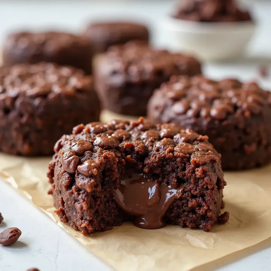 A close-up of chocolate-covered rice cakes topped with nuts and coconut flakes on a decorative plate.