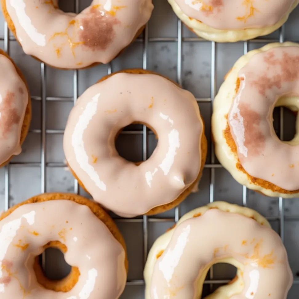 Plate of golden-brown star-shaped donuts dusted with powdered sugar and topped with colorful icing.
